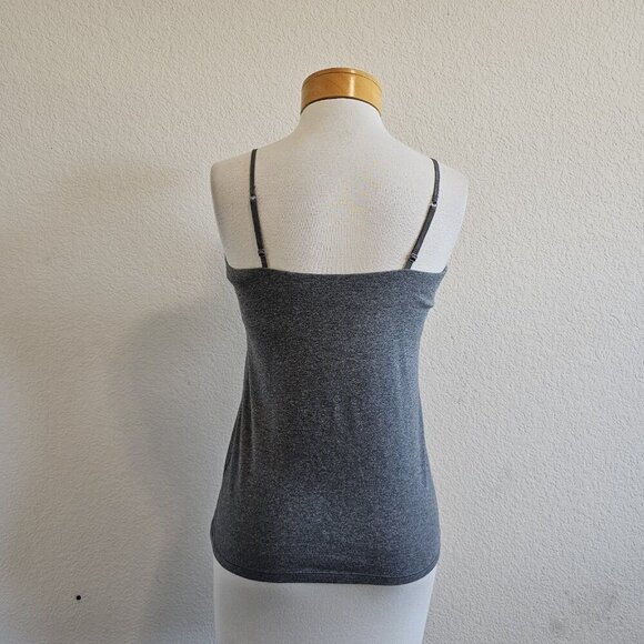 Y2K 90's Express Beaded Gray Built in Bra Cami Spaghetti Strap Fitted Tank S - Picture 6 of 12